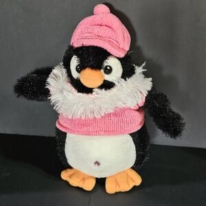 Aurora Pink Penguin Plush Stuffed Animal Fashion Outfit Jewel Detail w Tag